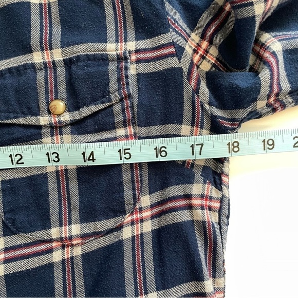 Jachs Girlfriend Bea Blue Plaid Ladies Flannel Shirt Size Small - Picture 8 of 9